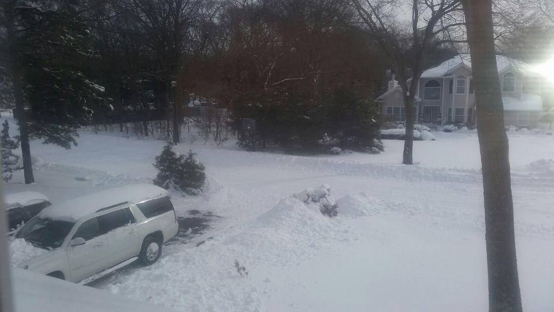 Long Island on Tuesday showing the impact of Winter Storm Juno.