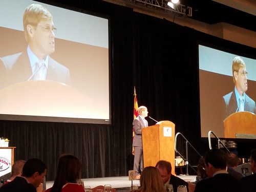 Bart Conner speaks at the 10th annual Special Olympics Arizona Breakfast of Champions