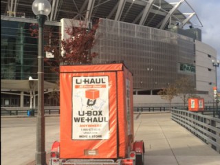 Why did the Cincinnati Bengals place U-Box containers around their stadium?