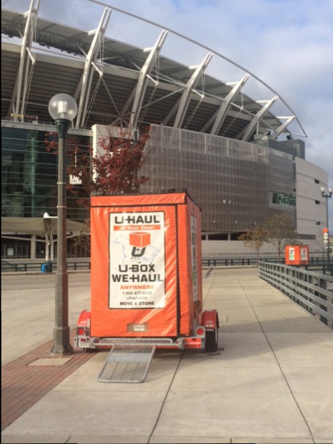 Why did the Cincinnati Bengals place U-Box containers around their stadium?