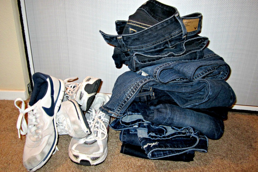 Teen recycles denim and shoes