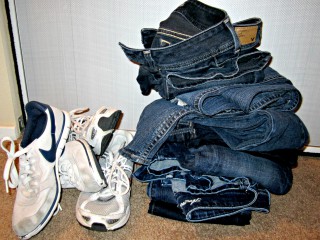 Teen recycles denim and shoes
