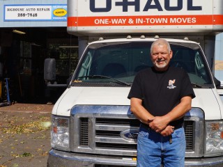 David Bighouse with U-Haul Truck