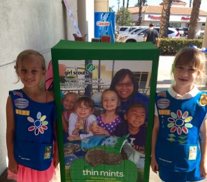girl-size box of Girl Scout cookies