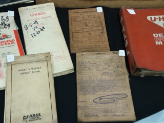 Old U-Haul rental contracts were among the many items on display at Ridgefield Heritage Day.