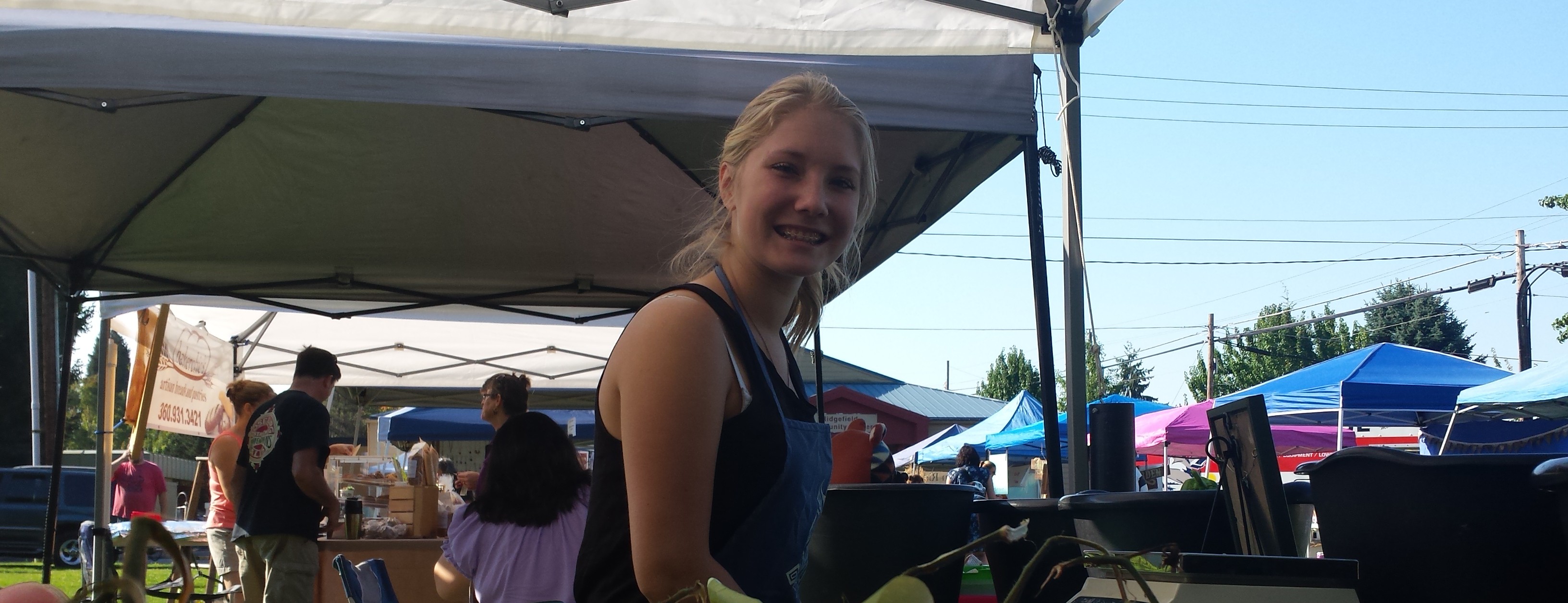 Kaylor Auger of Coyote Ridge Ranch organic foods was among the vendors at Ridgefield Heritage Day.