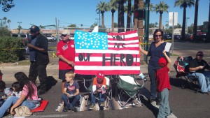 An appreciative crowd along the Phoenix parade route greeted U-Haul and veterans