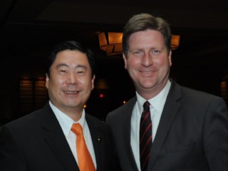 U-Haul sustainability expert Dr. Allan Yang and Phoenix Mayor Greg Stanton