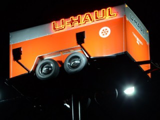 Reno U-Haul Trailer Sign night