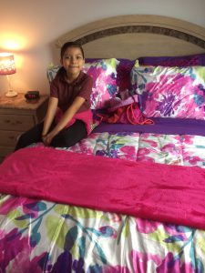 Zitlaly Robles in her new room