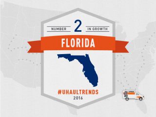 Florida is the U-Haul No. 2 Growth State for 2016