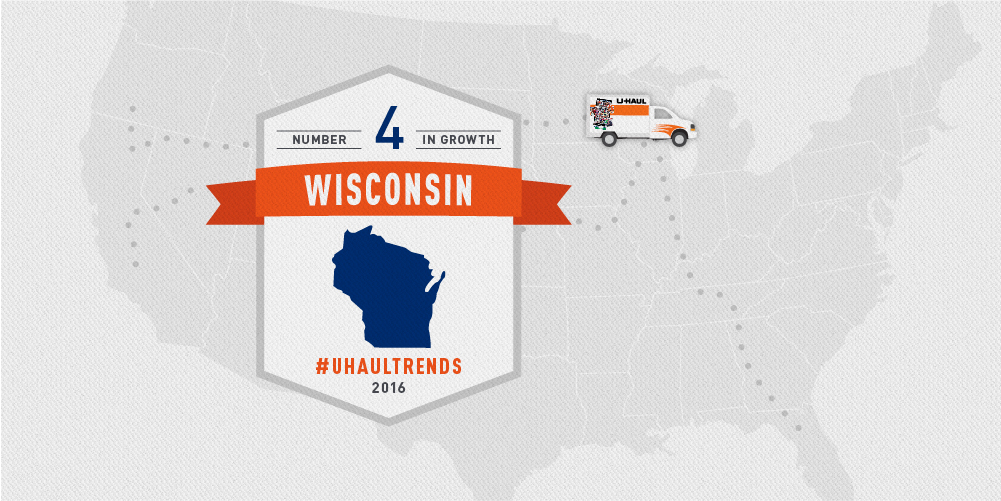 Wisconsin is the U-Haul No. 4 Growth State of 2016