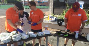 U-Haul Volunteers prep food for the homeless in Phoenix at Circle the City