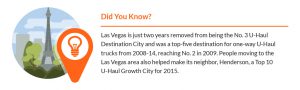 Las Vegas is the No. 6 U-Haul U.S. Destination City for 2016