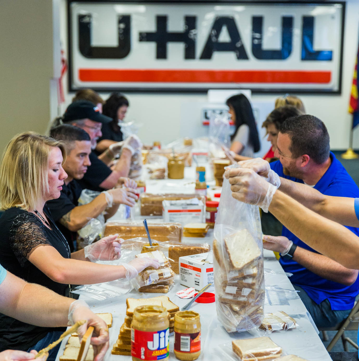 U-Haul Makes PB&J Lunches to Help Feed the Homeless