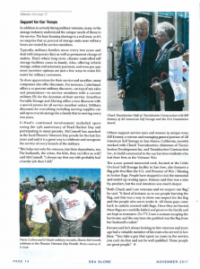 SSA Globe article featuring U-Haul commitment to veterans; November 2017
