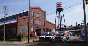 Former Hardie-Tynes building in Birmingham, now U-Haul Moving and Storage at Uptown, from May 2018
