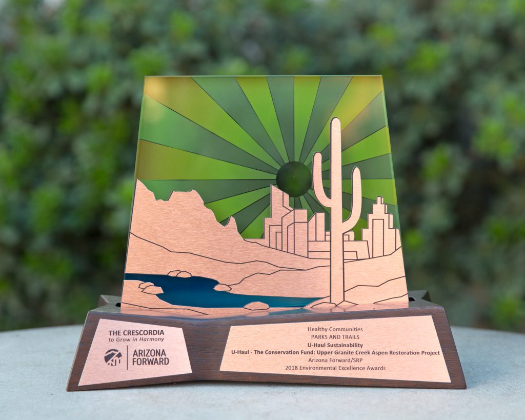 U-Haul was honored for its local environmental efforts with the coveted Crescordia award at the 38th annual Arizona Forward Environmental Excellence Awards on Oct. 6 at Westin Keirland Resort & Spa in Scottsdale.