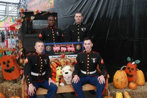 4 Marines with Tigger and Halloween display