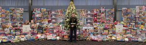 U.S. Marine with lots of toys