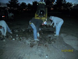 U-Haul NBC-Nabisco Building Detroit - Brick Road Night Repair