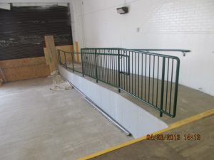 Interior Handicap Load/Unload Ramp wth Railings