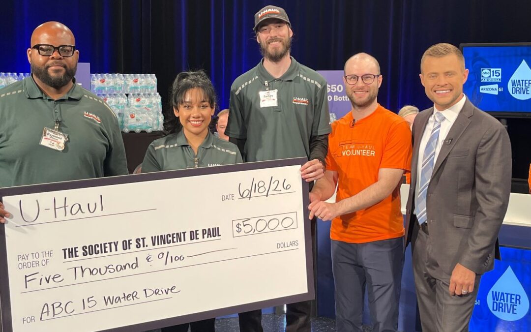 U-Haul Team Members Beat the Heat for St. Vincent de Paul Water Drive